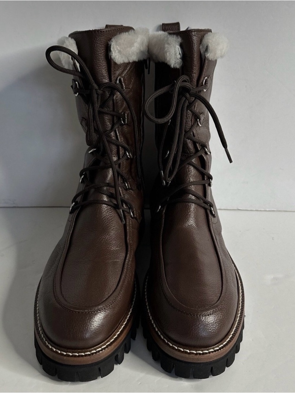 Women's Napoleoni  Lace-Up/zip up Winter Boots with Shearling Collar